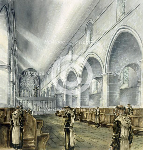 Rievaulx Abbey, 13th century, (c1990-2010). Artist: Peter Dunn.