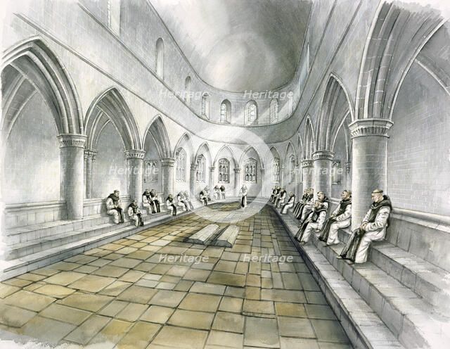 Rievaulx Abbey, 14th century, (c1990-2010). Artist: Peter Dunn.