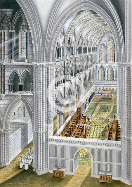 Rievaulx Abbey, early 13th century, (c1990-2010). Artist: Terry Ball.