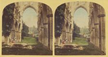 Rievaulx Abbey - interior of Choir, looking north, late 1850s. Creator: Ogle & Edge