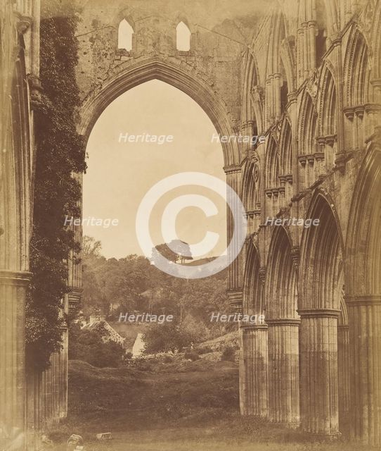 Rievaulx Abbey. Interior of the Choir, 1850s. Creator: Joseph Cundall.