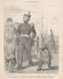 Rifolard, contemplé par les Anglais, oublie complètement les petits inconvéniens..., 19th century. Creator: Honore Daumier
