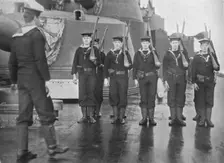 Rifle drill on board a British battleship 1915