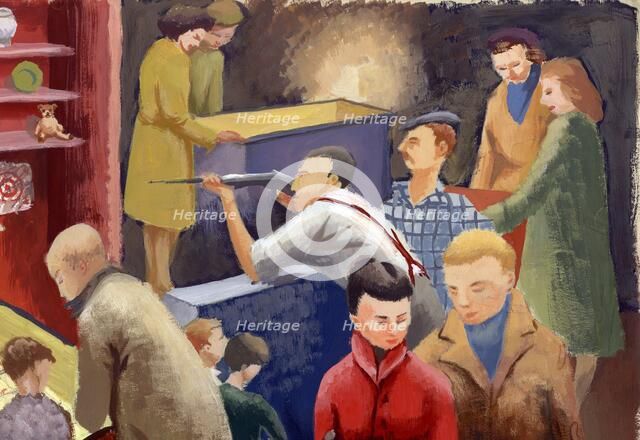 Rifle range at a fairground, c1950. Creator: Shirley Markham.