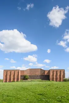 Rifle range target wall at Burton Meadows, Meadow Road, Burton-on-Trent, Staffordshire, 2017. Artist: Historic England Staff Photographer