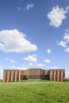 Rifle range target wall at Burton Meadows, Meadow Road, Burton-on-Trent, Staffordshire, 2017. Artist: Historic England Staff Photographer