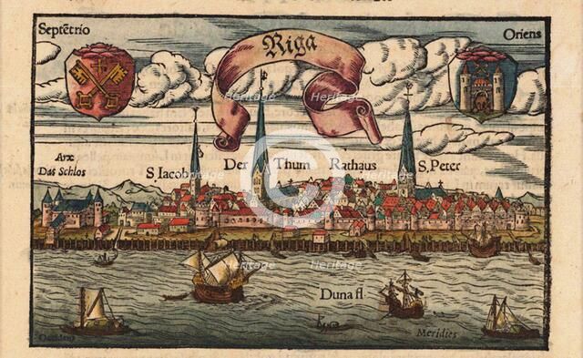 Riga (From the Cosmographia), ca 1568. Artist: Münster, Sebastian (1488-1552)