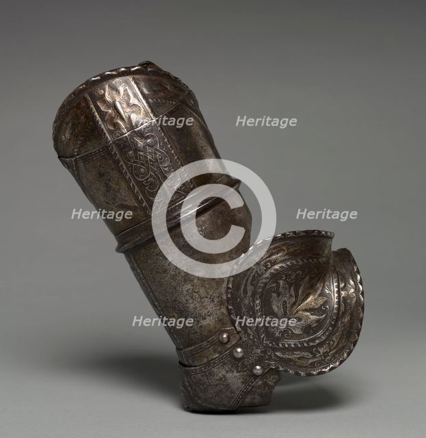 Right Arm Elements from a Boy's Armor (Rerebrace with Couter), c. 1560 (some modern). Creator: Unknown.