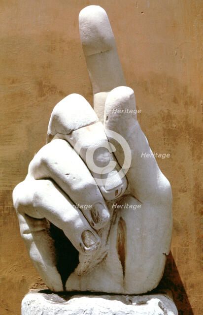 Right hand from a colossal statue of Emperor Constantine, 330 AD. Artist: Unknown