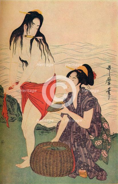 'Right hand panel of The Pearl Divers triptych by Utamaro', c1797-98, (1936). Creator: Kitagawa Utamaro.