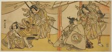 Right-Hand Page: The Actors Bando Hikosaburo III as Soga no Goro (right), and Segawa..., c. 1780. Creator: Katsukawa Shunko