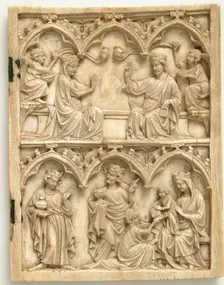 Right Wing of a Diptych with Coronation of the Virgin and Adoration of the Magi, French, 14th cent. Creator: Unknown