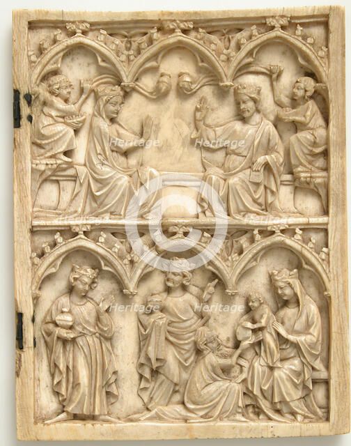 Right Wing of a Diptych with Coronation of the Virgin and Adoration of the Magi, French, 14th cent. Creator: Unknown.