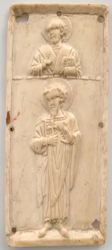 Right Wing of a Triptych with Saints Nicholas and Theodore, Byzantine, 11th century. Creator: Unknown