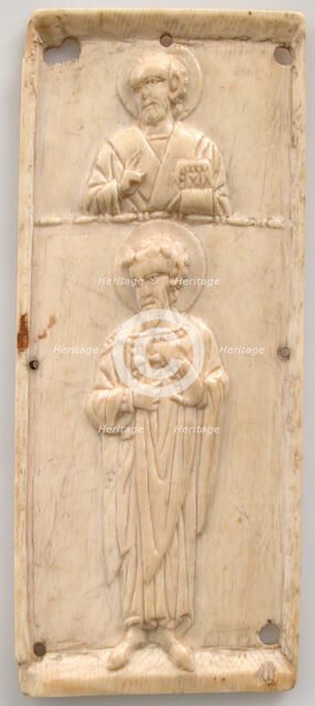 Right Wing of a Triptych with Saints Nicholas and Theodore, Byzantine, 11th century. Creator: Unknown.