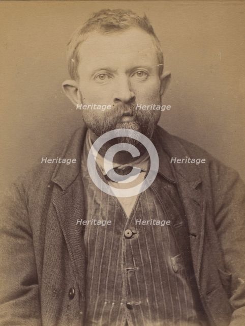 Rigollet. Alexandre. 41 ans, né dans le Loir-et-Cher. Terrassier. Anarchiste. , 1894. Creator: Alphonse Bertillon.