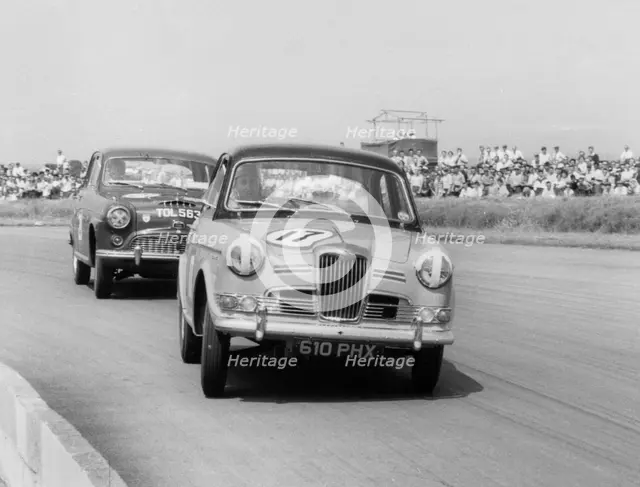 Riley 1.5, Grace leads Jack Sears in Austin Westminster at Silverstone 1958. Creator: Unknown.