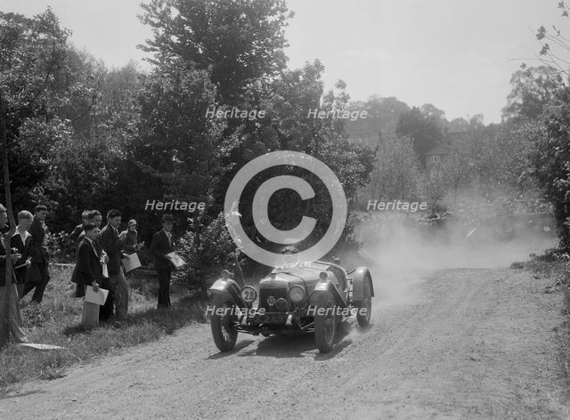 Riley 9 Brooklands of Peter Whitehead, BOC Hill Climb, Chalfont St Peter, Buckinghamshire, 1932. Artist: Bill Brunell.