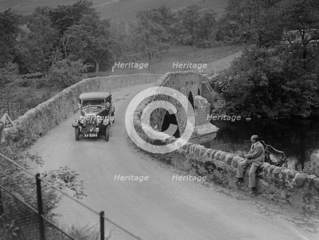 Riley competing in the RSAC Scottish Rally, 1930s. Artist: Bill Brunell.