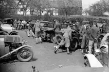 Riley Brooklands at the Shelsley Walsh Amateur Hillclimb, Worcestershire, 1929. Artist: Bill Brunell
