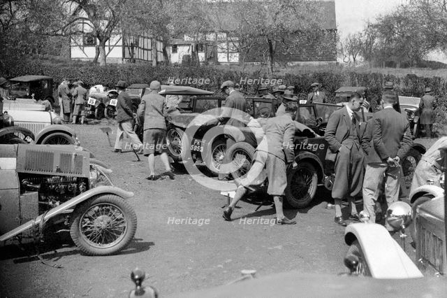 Riley Brooklands at the Shelsley Walsh Amateur Hillclimb, Worcestershire, 1929. Artist: Bill Brunell.