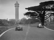 Riley of AD Whitworth and ERA of Arthur Dobson racing at Crystal Palace, London, 1939. Artist: Bill Brunell