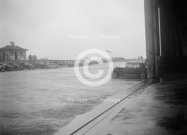 Riley Motor Club Rally, Croydon Aerodrome, 25 April 1931. Artist: Bill Brunell.