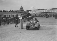 Riley Sprite of Kay Hague competing in the JCC Rally, Brooklands, Surrey, 1939. Artist: Bill Brunell