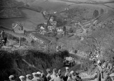 Riley Tourer competing in the MCC Lands End Trial, Beggars Roost, Devon, 1928 or 1929. Artist: Bill Brunell