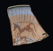 Rim shard showing galloping horse, 1353 BC-1335 BC