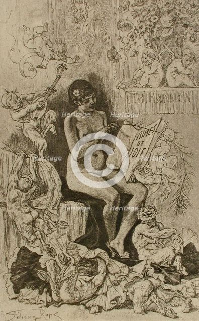 Rimes de joie, 1881. Creator: Félicien Rops.