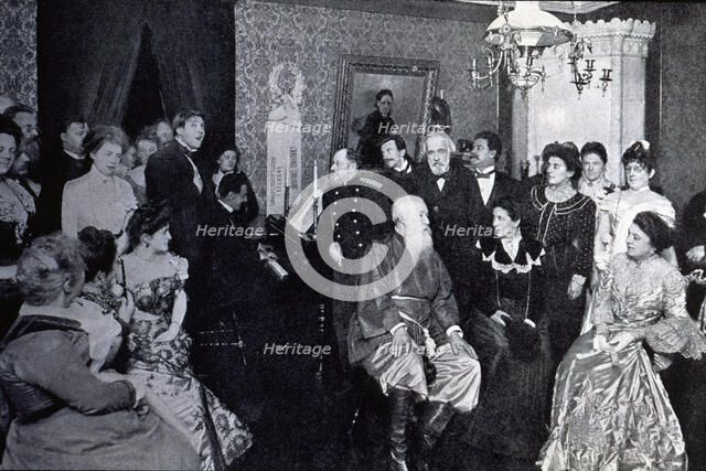 Rimsky Korsakov, the bass Feodor Chaliapine, the composer Cesar Cui and the singer Blumenthal dur…