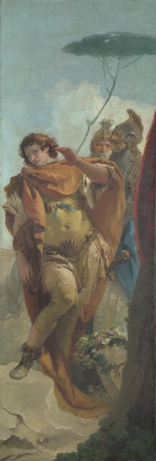 Rinaldo turning in Shame from the Magic Shield, ca 1744 . Creator: Tiepolo, Giambattista (1696-1770)