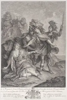Rinaldo abandoning Armida, 1720-62. Creator: Francois Joullain