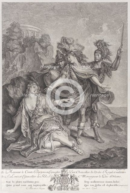 Rinaldo abandoning Armida, 1720-62. Creator: Francois Joullain.
