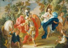 Rinaldo and Armida in the Magic Forest, 1730-1738. Creator: Anton Kern