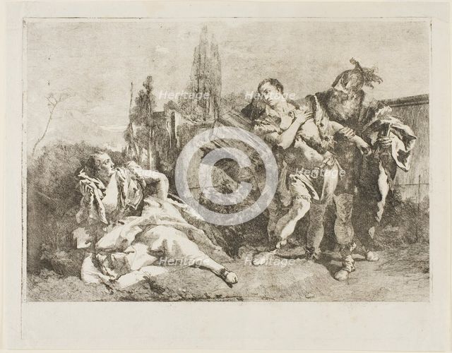 Rinaldo Leaving Armida, 1751-53. Creator: Lorenzo Tiepolo.
