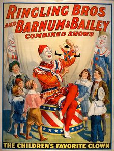 Ringling Bros and Barnum & Bailey combined shows circus poster, c1920. Creator: Strobridge Lithographing Company
