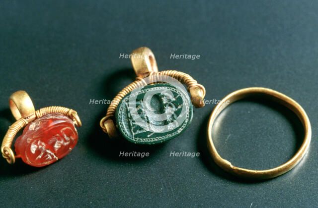 Rings with Inscription, Jewelery, Tunisia, c3rd-4th Century. Artist: Unknown