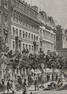 Ringstrasse and exterior of the State Opera (in background), Vienna, 1878. Creator: August Stefan Kronstein