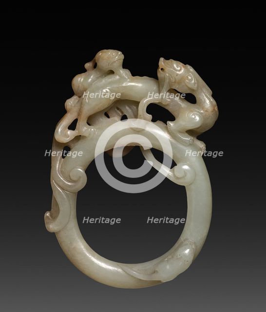 Ring with Carved Dragons (Chih), c. 5th Century. Creator: Unknown.