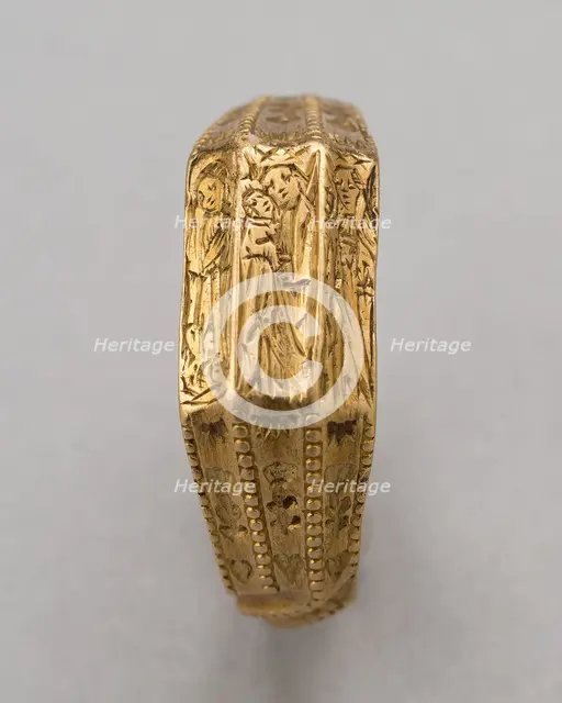 Ring with the Virgin and Child and Saints Margaret and Catherine, England, c. 1425-c. 1480. Creator: Unknown.