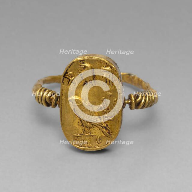 Ring Depicting Isis and Horus, Egypt, Ptolemaic Period (332-30 BCE). Creator: Unknown.