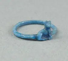 Ring: Figure of Seated Cat, Egypt, New Kingdom, Dynasty 18 (about 1390 BCE). Creator: Unknown
