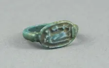 Ring: Figure of Tawaret (Thoeris), with sa (protection) sign, Egypt, New Kingdom, Dynasty 18... Creator: Unknown