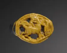 Ring: Gazelle Eating Thicket, 1391-1353 BC. Creator: Unknown