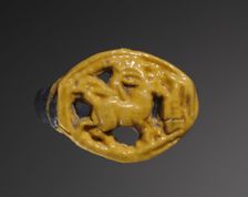 Ring: Gazelle Eating Thicket, 1391-1353 BC. Creator: Unknown