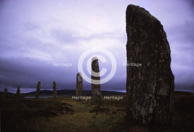 Ring of Brodgar, Megalithic Stone Circle, c. 3rd millennium BC, Stenness, Orkney, 20th century. Artist: CM Dixon.
