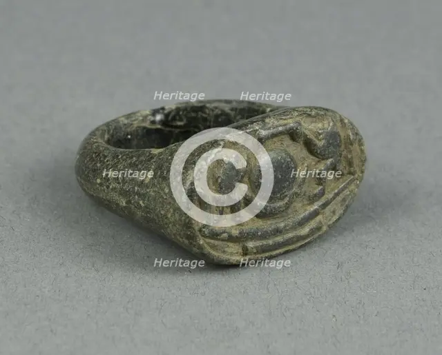 Ring of Sun God Ra in his Bark Being Worshipped by Baboons, Egypt, New Kingdom, Dynasty 18-19... Creator: Unknown.
