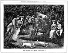 Rink to me only with thine eyes 1876. Creator: George du Maurier